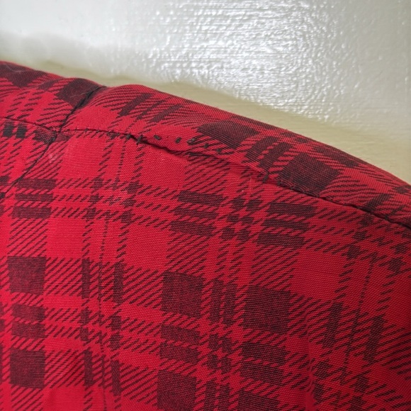 Pottery Vintage Croppwd Red Plaid Women's Jacket - Picture 11 of 11